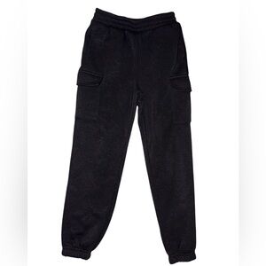 Violet Sky Girls Black Cargo Jogger Pants